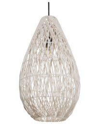 Wyld And Coco Nordluxe Pendant Lamp Beige Cotton Rope Teardrop Shade Japandi Natural - W31 X D31 X H253Cm - thumbnail 3