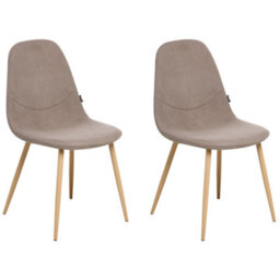 Wyld And Coco Astra Home Taupe Corduroy Armless Dining Chairs Set Of 2 - Modern Beige Fabric, Iron Legs - thumbnail 3
