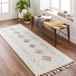 Livabliss Lofty-Shaggy Ivory Yellow Blue Vintage Boho Plush Soft Pile Fringe Living Bedroom Rug 80 X 220 Cm Easy Care, Non Shedding - thumbnail 2