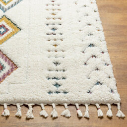 Livabliss Lofty-Shaggy Ivory Yellow Blue Vintage Boho Plush Soft Pile Fringe Living Bedroom Rug 80 X 220 Cm Easy Care, Non Shedding - thumbnail 5