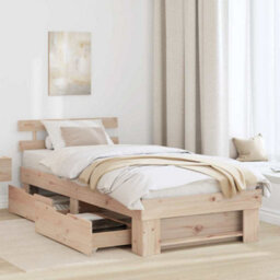 Berkfield Modern With Headboard With Drawer Brown 90 X 200 Cm Solid Pine Wood - thumbnail 4