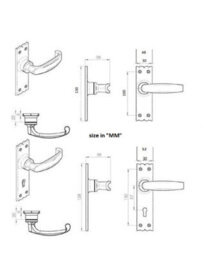 "Betley Butterfly Antique Black Cast Iron Door Handles 6"" Lock Vintage Cottage Country Handles" - thumbnail 3
