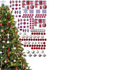 Christmas Tree World The 212Pc Red & Silver Full Heavy Coverage Bauble Set (8Ft/240Cm Trees) - thumbnail 2