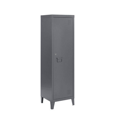 MMT Funiture Designs mmt Grey Metal 2 Shelve Locker Cabinet, 1 Door Storage Cupboard For Home Or Office - image 1