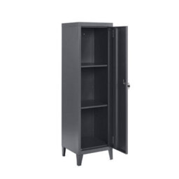 MMT Funiture Designs mmt  Grey Metal 2 Shelve Locker Cabinet, 1 Door Storage Cupboard For Home Or Office - thumbnail 2