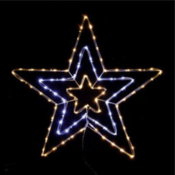 Star Christmas Light 65Cm 150 Led Rope Silhouette With 8 Flash Modes Indoor Outdoor Decoration Mains Operated Starburst - thumbnail 1