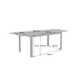 Sweeek - Extendable Aluminium Anthracite Garden Table Seattle, 8-Seater, 173 / 236,5 X 100 X 75 Cm - thumbnail 5