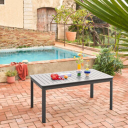 Sweeek - Extendable Aluminium Anthracite Garden Table Seattle, 8-Seater, 173 / 236,5 X 100 X 75 Cm - thumbnail 3