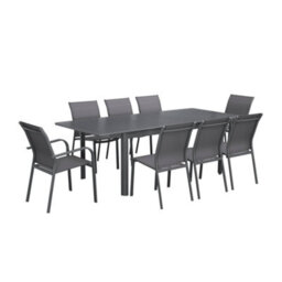 Sweeek - Extendable Aluminium Anthracite Garden Table Seattle, 8-Seater, 173 / 236,5 X 100 X 75 Cm - thumbnail 9