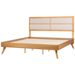 Beliani Bed Poissy 180 X 200 Cm (Eu Super King) Natural Ash Wood - thumbnail 4