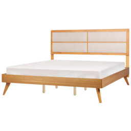 Beliani Bed Poissy 180 X 200 Cm (Eu Super King) Natural Ash Wood - thumbnail 1