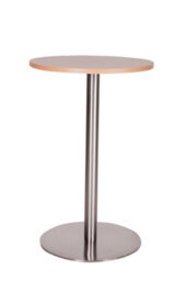 Daniella Round Brushed Table Base Round Laminate Top Large Poseur Beech 800mm Diameter Round