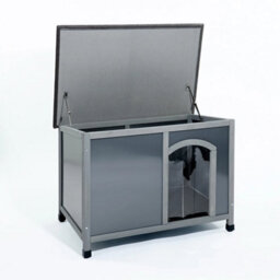 Medium Dog Kennel Plastic And Wood Insulated Twin Panel Dog Shelter Puppy House - thumbnail 3