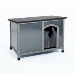 Medium Dog Kennel Plastic And Wood Insulated Twin Panel Dog Shelter Puppy House - thumbnail 1