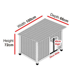 Medium Dog Kennel Plastic And Wood Insulated Twin Panel Dog Shelter Puppy House - thumbnail 2