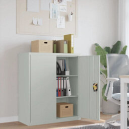 Berkfield File Cabinet Light Grey 90X40X105 Cm Steel - thumbnail 1