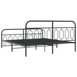 Berkfield Metal Bed Frame Without Mattress With Footboard Black 193X203Cm - thumbnail 6