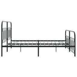 Berkfield Metal Bed Frame Without Mattress With Footboard Black 193X203Cm - thumbnail 5