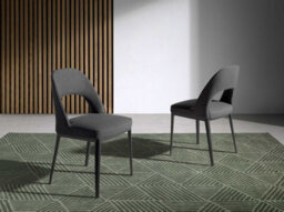 Angel Cerda Stylish Dark Grey Fabric Dining Chair - thumbnail 2