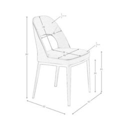 Angel Cerda Stylish Dark Grey Fabric Dining Chair - thumbnail 7