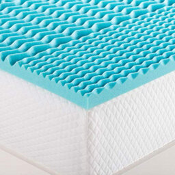 Just So Home Comfort 5 Zone Cool Blue Memory Foam Mattress Topper Orthopaedic Support Pain Relief (King)