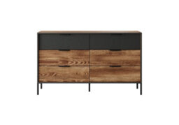 Arte Milton Chest Of Drawers - Spacious And Durable Wooden Dresser With Drawers (W)1370mm (H)810mm (D)400mm - Oak Chestnut & Anthracite - thumbnail 3