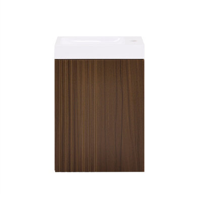 Sobuy Bzr196-Br Slim Bathroom Storage Cabinet Wall Mounted Under Sink Bathroom Unit Under Basin Cupboard,brown,w40Xd22Xh56 - image 1