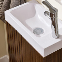 Sobuy Bzr196-Br Slim Bathroom Storage Cabinet Wall Mounted Under Sink Bathroom Unit Under Basin Cupboard,brown,w40Xd22Xh56 - thumbnail 7