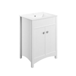 Exbury White Ash Freestanding Vanity Unit & Basin Set (W)610mm (H)835mm - thumbnail 1