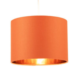 Happy Homewares Contemporary Vivid Orange Cotton 10 Table Base Or Pendant Lamp Shade - thumbnail 2