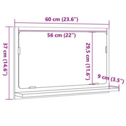 Walplus Bathroom Mirror Cabinet Artisan Oak 60X11X37 Cm Engineered Wood - thumbnail 9