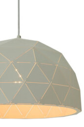 Orsina Small White Dome Pendant Light, Geometric Steel Shade With Crisp White Finish, Stylish Pendant Lighting - thumbnail 3