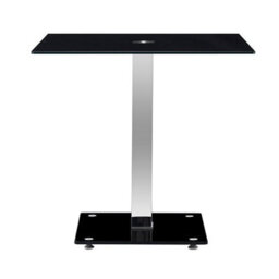 Furniture in Fashion Hartley Black Glass Top Bistro Dining Table With Glass Base - thumbnail 4