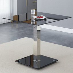 Furniture in Fashion Hartley Black Glass Top Bistro Dining Table With Glass Base - thumbnail 1