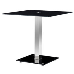 Furniture in Fashion Hartley Black Glass Top Bistro Dining Table With Glass Base - thumbnail 3