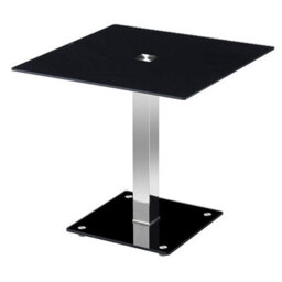 Furniture in Fashion Hartley Black Glass Top Bistro Dining Table With Glass Base - thumbnail 2
