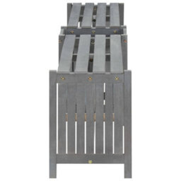 Berkfield Garden Corner Bench With Planter 117Cm Solid Acacia Wood Grey - thumbnail 5