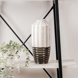 Vanity Living 30Cm Light Brown And Textured Bronze Ceramic Decorative Vase For Living Room - thumbnail 5