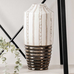 Vanity Living 30Cm Light Brown And Textured Bronze Ceramic Decorative Vase For Living Room - thumbnail 1