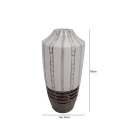 Vanity Living 30Cm Light Brown And Textured Bronze Ceramic Decorative Vase For Living Room - thumbnail 2
