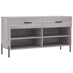Berkfield Shoe Bench Grey Sonoma 102X35X55 Cm Engineered Wood - thumbnail 2