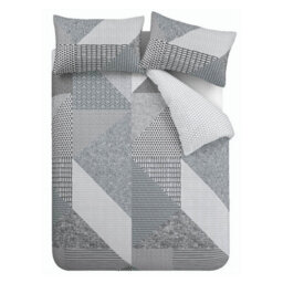 Catherine Lansfield Bedding Larsson Geo Duvet Cover Set With Pillowcases Grey - thumbnail 5