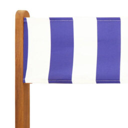 Berkfield Folding Garden Chairs 4 Pcs Blue And White Fabric And Solid Wood - thumbnail 9
