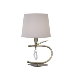 Luminosa Lighting Luminosa Mara Table Lamp E14 Large, Antique Brass Ivory White Shade - thumbnail 1