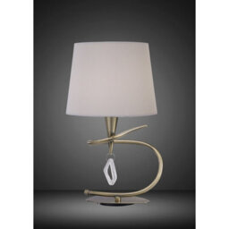 Luminosa Lighting Luminosa Mara Table Lamp E14 Large, Antique Brass Ivory White Shade - thumbnail 2