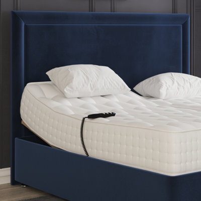 Hampton Electric Adjustable Bed Upholstered Velvet Fabric 5Ft Pocket Sprung Mattress - image 1