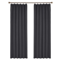 Deconovo Thermal Insulated Blackout Curtains Energy Saving Curtains Pencil Pleat 52 X 63 Inch Dark Grey 2 Panels - thumbnail 1