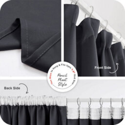 Deconovo Thermal Insulated Blackout Curtains Energy Saving Curtains Pencil Pleat 52 X 63 Inch Dark Grey 2 Panels - thumbnail 4