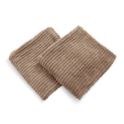 Deconovo Set Of 2 Corduroy Cushion Covers 65Cm X 65Cm, 26X26 Inches Grid Square Solid Throw Pillow Cases For Sofa(Taupe, 2 Pieces) - thumbnail 2