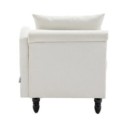 Living And Home Left Hand Facing Chenille Chaise Lounge With Storage And Pillow - thumbnail 4
